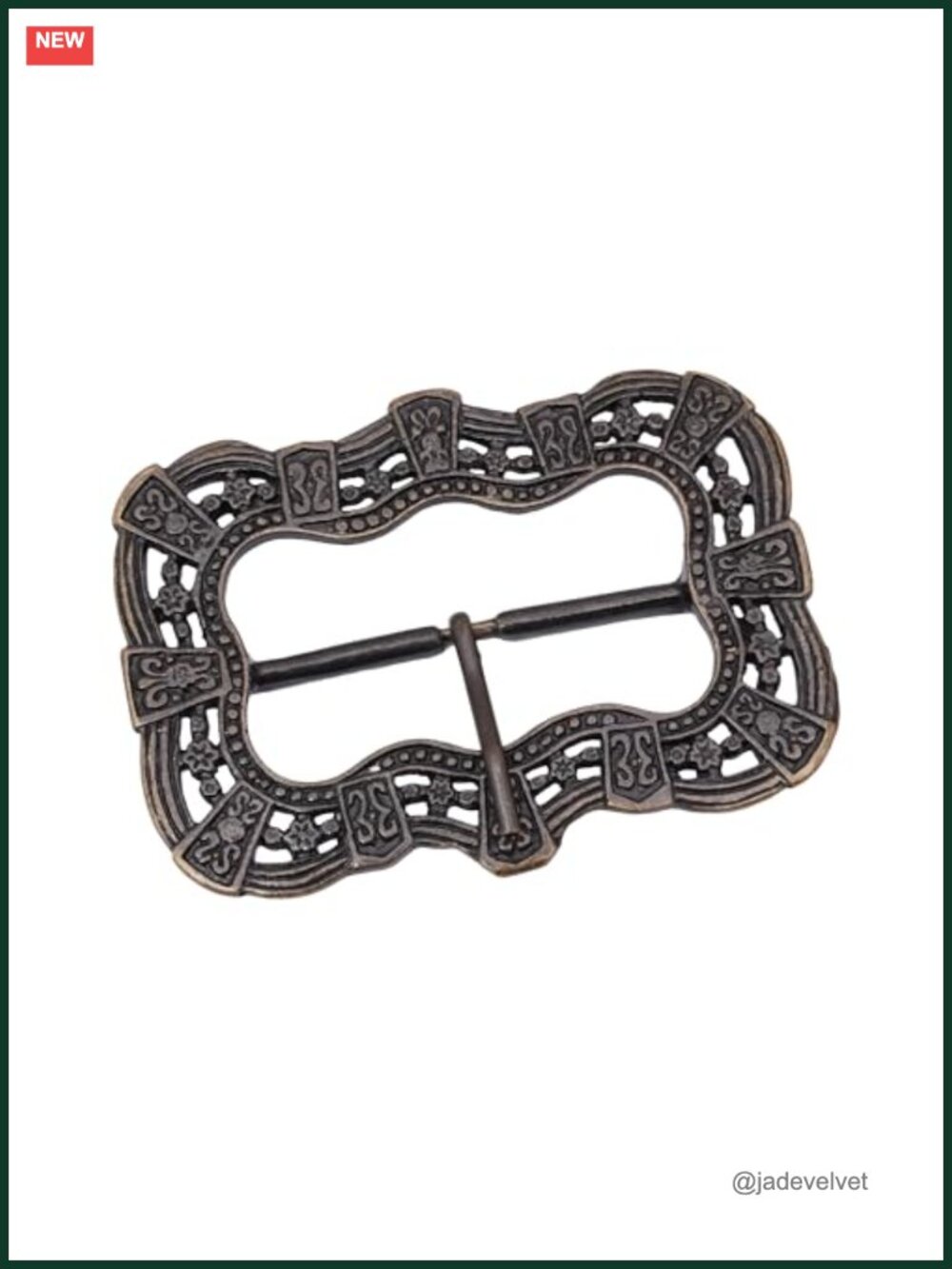Solid Brass Pirate Belt Buckle Medieval LARP Costume Antique Finish